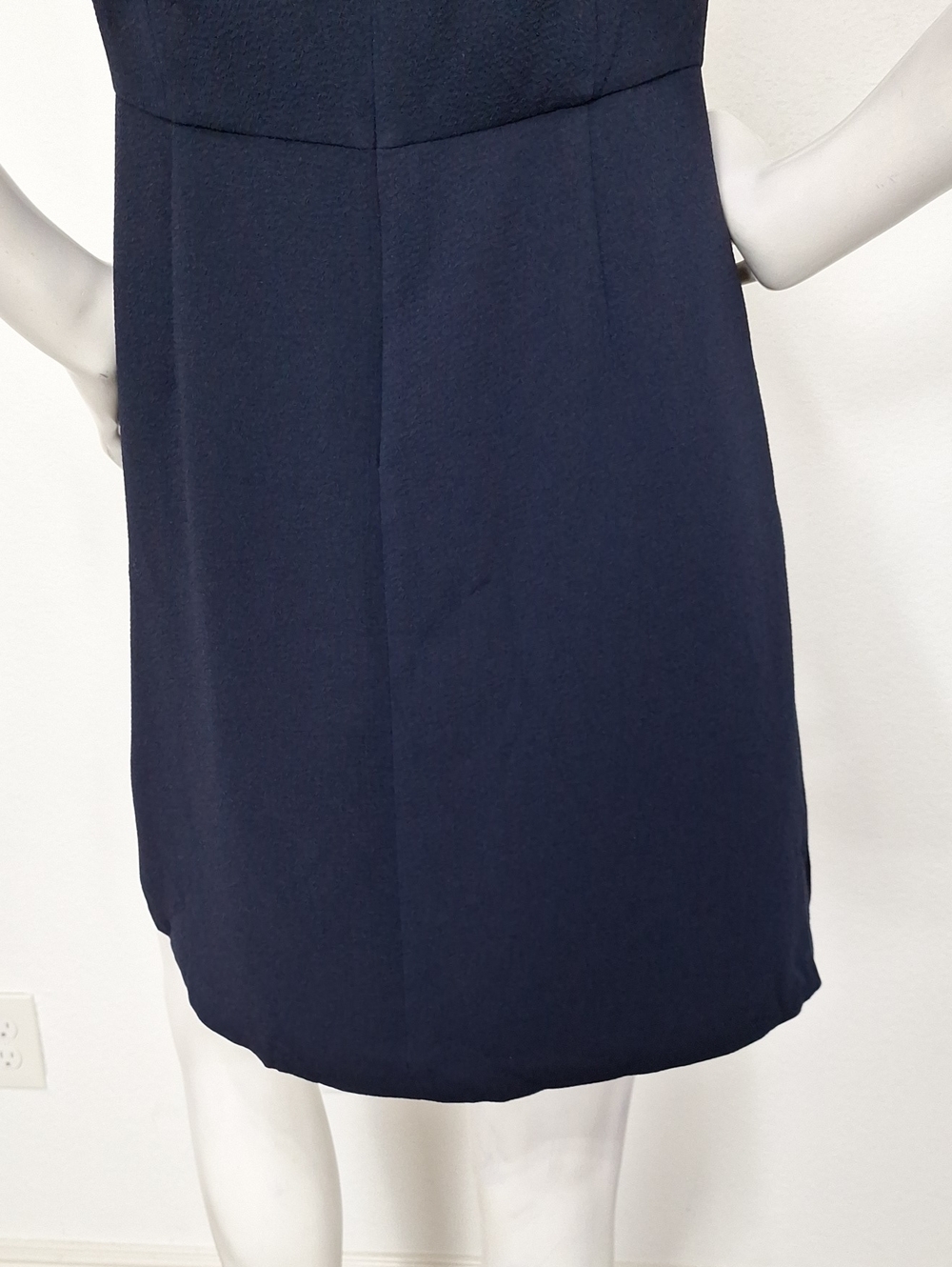 Loft Classic Navy Blue Fit & Flare Preppy Minimalist Parisian Chic Dress Size 4P - Picture 9 of 13